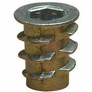 Hex Drive Threaded Insert, 1/4-20 Int Thrd Sz, 25/32 in L, 15/32 in Dia., Zinc Alloy, Plain