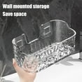 thumbnail image 6 of PPgejGEK Transparent Bathroom Wall Mounted Storage Box, Thickened Large Capacity Draining Makeup Organizer, 25.5x13.5x10cm/10.03x5.31x3.93in, with Hooks, 6 of 6