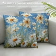 thumbnail image 3 of Shiartex Floral Daisy Flowers painting print Throw Pillow Cover Soft Throw Pillow Case with Hidden Zipper Decorative Throw Pillow Covers Square Cushion Case for Home Decor Living Room Bed Couch, 3 of 5