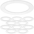 thumbnail image 1 of Paquete de 10 anillos embellecedores de color blanco brillante para latas empotradas de 10 pulgadas, iluminación descendente, diámetro exterior de 10 pulgadas, diámetro interior de 6,2 pulgadas, 1 of 5