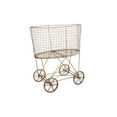 thumbnail image 5 of Woven Paths Vintage Laundry Basket with Wheels, Bronze, 5 of 7