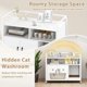 thumbnail image 4 of JJUN Cat Litter Box Enclosure - Cat Washroom Hidden Furniture with Front Entry, Scratcher, 2-Door Storage Cabinet, 2 Compartments, Air Vents, Metal Frame, Wooden Pet Crate House (White), 4 of 19