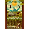 thumbnail image 3 of Decorative Tea Towel, Apron Olympic National Park, Washington, Geometric National Park Series, Unisex, Adjustable, Organic Cotton, 3 of 3