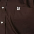 thumbnail image 2 of Cinch Men's Solid Button Down Long Sleeve Western Shirt Brown Large, 2 of 4