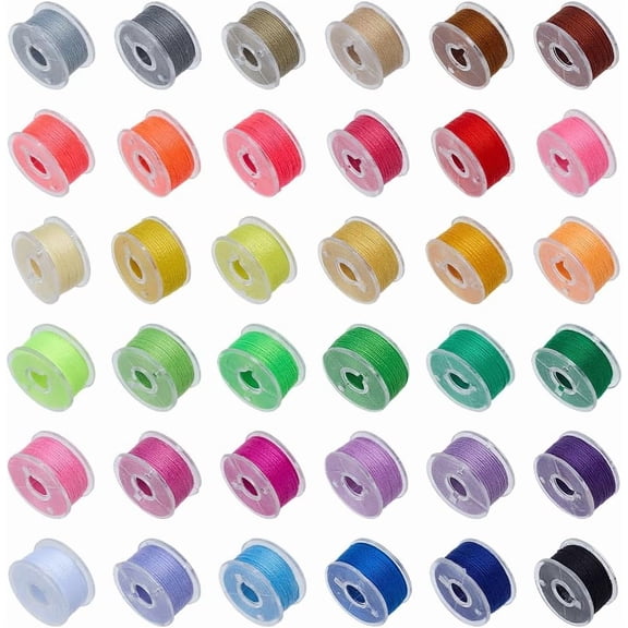 984 Yards 36 Rolls Polyester Beading String Cord 0.3mm Crafts Chinese Knotting Cord Thread for Beading Sewing Kumihimo Macrame Friendship Bracelet Necklace Wind Chime Jewelry Making colorful DIY