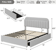 thumbnail image 2 of CazToi Full Platform Bed with 2 Drawers & Bookcase Headboard Boucle Upholstered Noise Free No Box Spring Needed, 2 of 6
