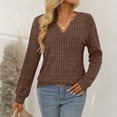 thumbnail image 3 of SUNBS Womens Tops Long Sleeve V Neck Shirts Fall Sweater Casual Blouses Fashion Outfits, 3 of 9