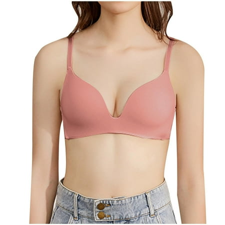 Outfmvch Wireless Bras for Women Bras for Women Push Up Bra Lightly Lined Women s Bra Up Black Wire T Shirt Bra Small Cup Bra Womens Underwear(clearance) Orange 34