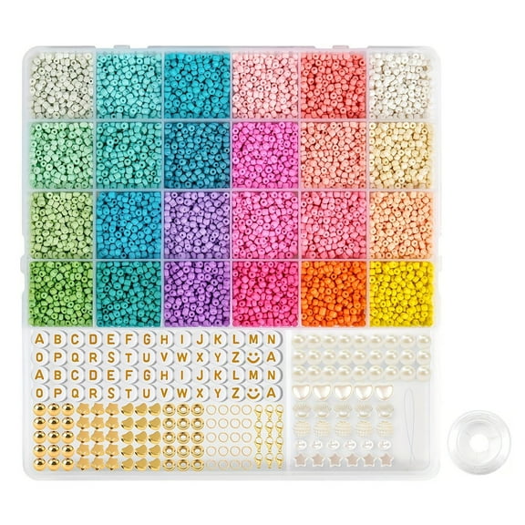 COOLHOOD 1 Box Beads for Jewelry Bracelet Making Small Beads Friendship Bracelet Keychain Set for Children DIYs Art Craf
