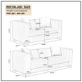 thumbnail image 3 of Williamspace 2 Piece Living Room Sofa Set Modern 3 Seat Couch and Loveseat Sofa with Pillows, Comfy Tufted Velvet Sofa with Round Arm and Glod Metal Legs for Living, Apartment, 3+2 Seat, White, 3 of 7