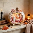 thumbnail image 3 of Ouuluon 2D Cute Ghost Pumpkin Mini House Light Ornament, Fall Halloween Miniature Scene Decor for Desktop Display, 3 of 6