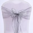thumbnail image 1 of Xiao Hua Paquete de 25 fajas de organza para sillas de banquete, lazos para decoración de bodas y fiestas, en blanco, rosa, morado, dorado y rojo (paquete de 25, plateado), 1 of 5
