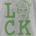 thumbnail image 2 of Girl's Marvel St. Patrick's Day Captain America face Luck  Graphic Tee Athletic Heather X Large, 2 of 5