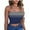 Blue, variant on Tube Tops for Women Show off your Figure Women's Crop Top High Cost Performance Tube Tops Sleeveless Stretchy Solid Strapless Stripe Printing Tube Top（Plus Size）