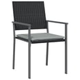 thumbnail image 3 of vidaXL 3 Piece Garden Dining Set with Cushions Poly Rattan and Steel, 3 of 5