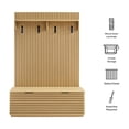 thumbnail image 2 of Render Fluted 3-in-1 Hall Tree With Storage Bench and Coat Rack in Oak, 2 of 10