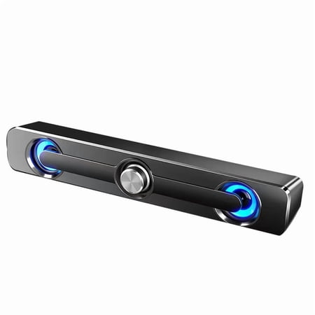 SCPCODE Gen. 2 Desktop Compact USB Powered Wired/Bluetooth Multimedia Mini Stereo 2.5-Channel Sound Bar 12.5 in Blue
