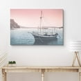 thumbnail image 2 of PixonSign Canvas Print Wall Art Film Grain Pink & Teal Boat at Sea Marine Life Ocean Photography Realism Modern Scenic Colorful Multicolor Duotone for Living Room, Bedroom, Office - 24"x36", 2 of 5