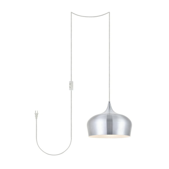 Nora 1 Light Burnished nickel plug-in pendant