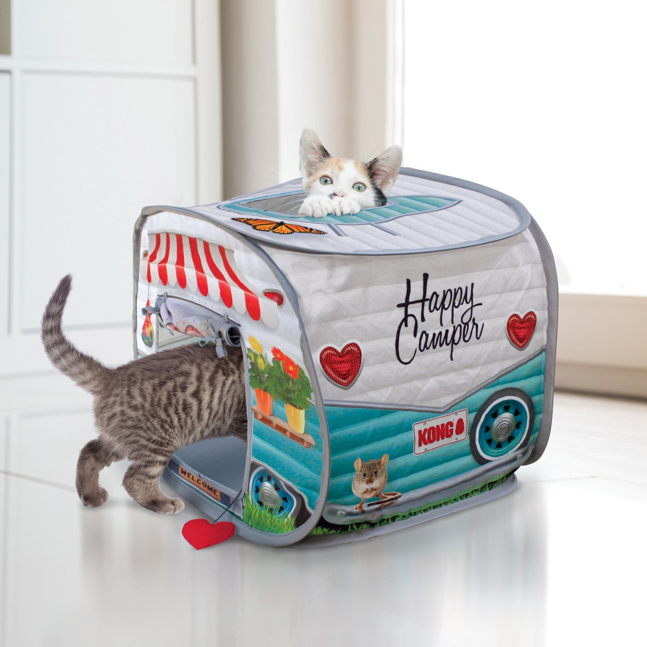 KONG® Play Spaces Camper, Cat Toy Stuffed with Premium North American Catnip