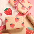 thumbnail image 2 of Strawberry Wrapping Paper Roll, Mini Roll, Kraft Wrapping Paper with Strawberry Design Great for Boys Girls, Birthday Party, Baby Shower, 17 Inches x 32.8 Feet, 2 of 4