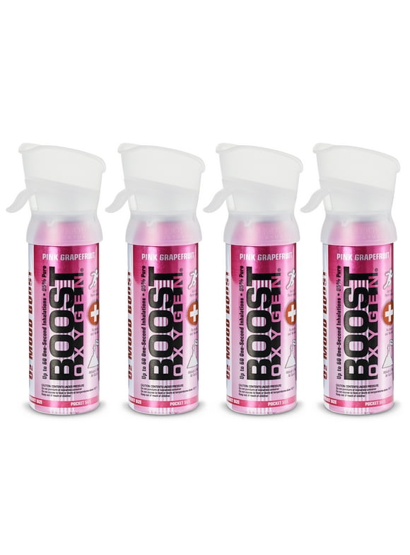 Boost Oxygen Pocket Sized 3 Liter Canned Oxygen, Pink Grapefruit (4 Pack)
