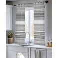 thumbnail image 5 of Grey White Boho Sheer Curtains 39 Inch Length 2 Panels Set for Living Room/Bedroom, Vintage Ethnic Tribe Abstract Art Kitchen Curtains Grommet Semi-Sheer Curtains Drapes Window Treatments 27.5"x39"x2, 5 of 7