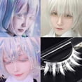 thumbnail image 2 of 3 pares de pestañas postizas blancas para cosplay, maquillaje, pestañas postizas naturales blancas, para actuaciones en escenarios, disfraces, fiestas, extensiones de pestañas blancas., 2 of 8