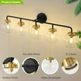 thumbnail image 5 of Deyidn 5 Light Gold Bathroom Vanity Light with White Globe Glass Shade Modern Bathroom Wall E12 Bulb, 5 of 6