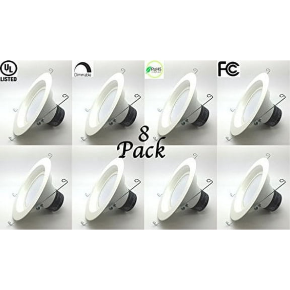 8-Pack Bioluz LED 6" BRIGHTEST RETROFIT (120 Watt Equivalent) WARM WHITE UL-listed Dimmable Retrofit LED Recessed Lighting Fixture - 2700K Warm White LED Ceiling Light - 1200 Lumen Recessed Downlight