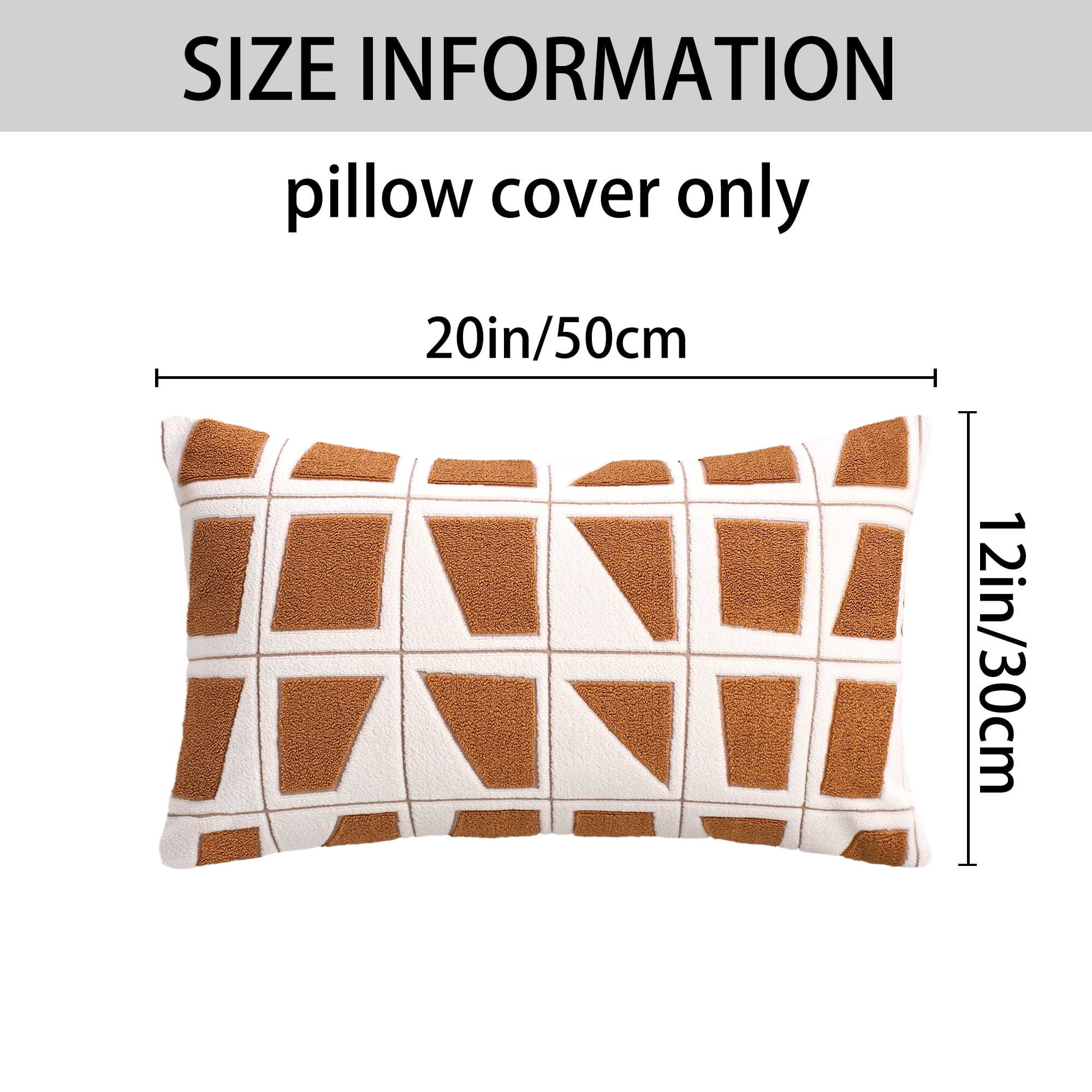 Unique Bargains Set of 2 Geometric Soft Plush Cushion Case Pillow Covers 20" x 12" Coffee