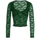 thumbnail image 3 of MHFRRA Top Sexy de Encaje Transparente de Manga Larga con Diseño Calado y Lazo Frontal para Mujer Verde, 3 of 4
