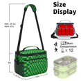 thumbnail image 6 of Green and Black Wavy Checkered Insulated Lunch Box for Women Men, Medium Leakproof Cooler Bag with Adjustable Strap, 10"x6.7"x8", 6 of 6