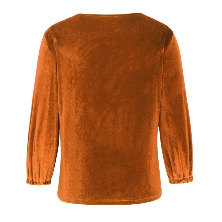 RYRJJ Vintage Velvet Tops for Women Dressy Casual Elegant 3/4