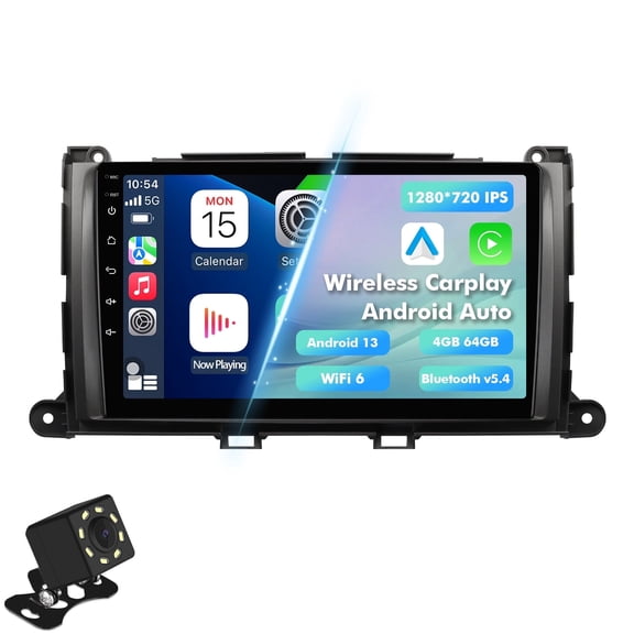 4G 64G Android 13 Car Multimedia Stereo radio for Toyota Sienna 2011-2014 Navigation GPS WiFi Wireless Autoradio Carplay Mirror link Camera