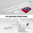 thumbnail image 2 of G128 Combo Pack: 5 Ft Tangle Free Spinning Flagpole (White) & Tennessee Flag 2x3 Ft Embroidered 220GSM Spun Polyester, Brass Grommets (Flag Included) Aluminum Flag Pole, 2 of 9