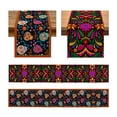thumbnail image 5 of Traditional Floral Fiesta Mexican Texture Path Table Runner, Rectangular Linen Tablecloth for Dia De Los Muertos, Kitchen Coffee Table Art Dining Room, 12.6 x 70.8 inches(32*180cm), 5 of 10