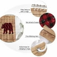 thumbnail image 3 of Red Black Plaid Bear Bathroom Shower Curtains with 12 Hooks Polyester Waterproof Shower Curtain for Stalls and Bathtubs Farmhouse Cabin Brown Wood Grain Decorative Bathroom Curtain 48x72 Inches, 3 of 9
