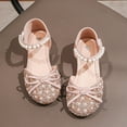 thumbnail image 6 of LOVZFMLL Girl's Dress Shoes Adorable Sparkle Mary Jane Bow Princess Low Heels Wedding Party Footwear for Toddler Kids Pink 3-4 Years, 6 of 7