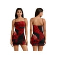 thumbnail image 2 of Raccmtaty Women's Bodycon Mini Dress Sleeveless Spaghetti Strap Cowl Neck Abstract Print Dress Casual Night Out Dress, 2 of 8
