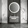 thumbnail image 3 of Modern Wall-Mounted Bathroom Vanity with Washbasin | Troy Graphite Gloss Collection | Non-Toxic Fire-Resistant MDF-26"-No Mirror, 3 of 6