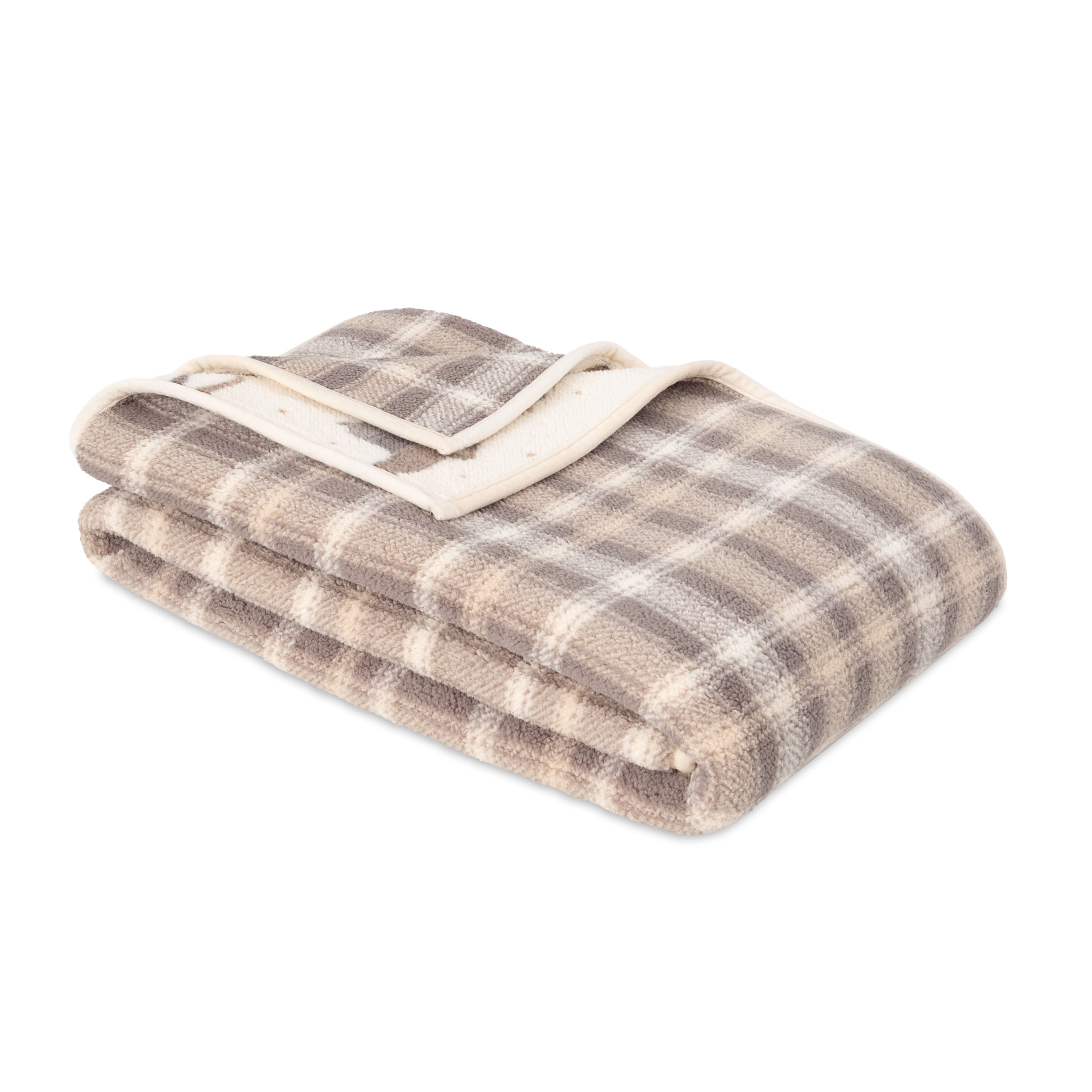 Berkshire Life Reversible Printed Hampshire Soft Throw Blanket, Standard Size, Plaid Deer