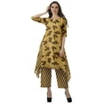 thumbnail image 2 of Moomaya Printed Asymmetric Kurti Pant Set Chanderi Women Ethnic Wear Plus Size, 2 of 6