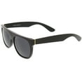 thumbnail image 4 of zeroUV - Modern Super Flat-Top Wide Temple Horn Rimmed Sunglasses 55mm - 55mm, 4 of 5