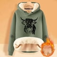 thumbnail image 2 of Women's Winter Thick Woolen Warm Solid Color Color Lamb Wool Hooded Sweatshirt Jacket, 2 of 4