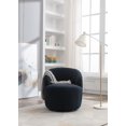 thumbnail image 6 of Swivel Barrel Chair, Teddy Fabric Swivel Accent Armchair with Black Powder Coating Metal Ring, Modern Comfortable Single Sofa Chair with Soft Seat, Upholstered Chair for Living Room Bedroom,Dark Green, 6 of 8