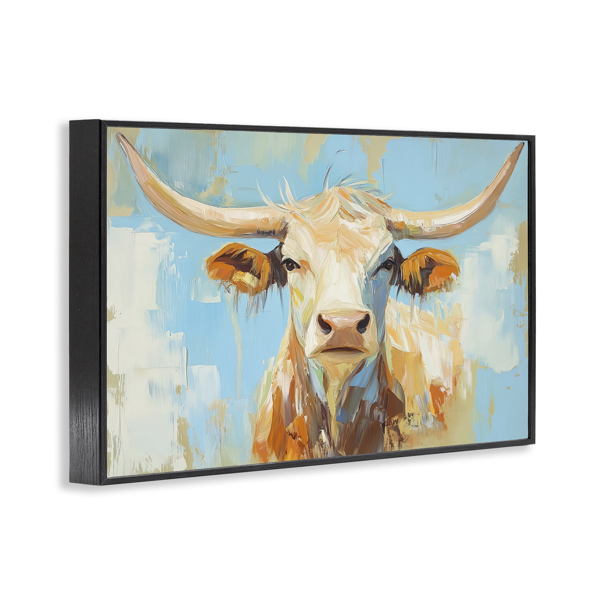 Stupell Industries Abstract Texas Longhorn Black Framed Giclee Art, design by Tina LeCour