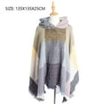 thumbnail image 2 of Capa con capucha a cuadros para mujer, poncho, capa con capucha, chal con borlas, 2 of 5