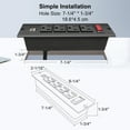 thumbnail image 3 of Power Bar with USB Recessed Mounted Power Strip with 4 Outlets 2 USB Ports for Desk Cabinet, 3 of 4