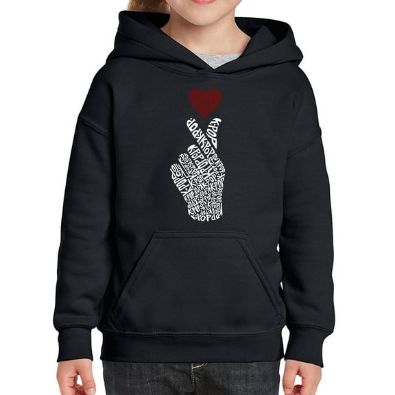 Girl's Word Art Hooded Sweatshirt - K-Pop
